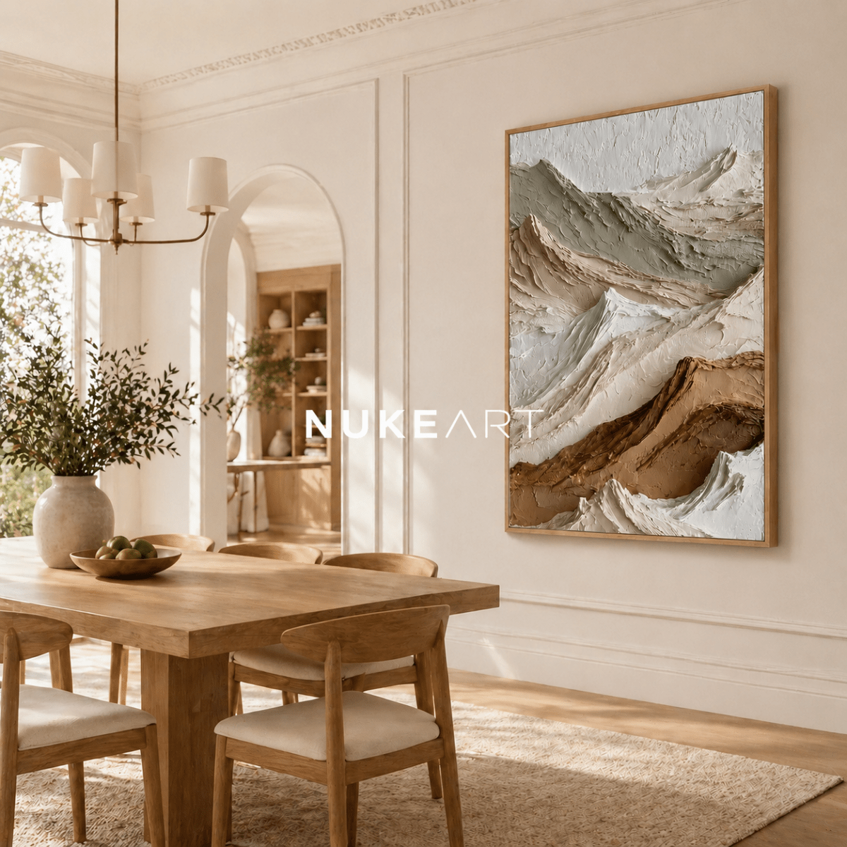 Textured Mountain Wall Art “Drifting Silence” - nukeart