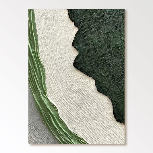 Pintura de pared colorida texturizada en 3D "Susurros de la brisa verde" 