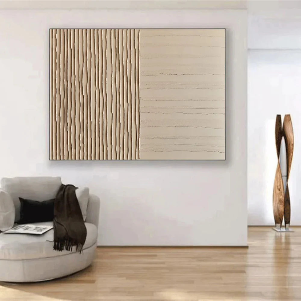 Minimalist Textured Wall Art " Dual Rhythm Structure"