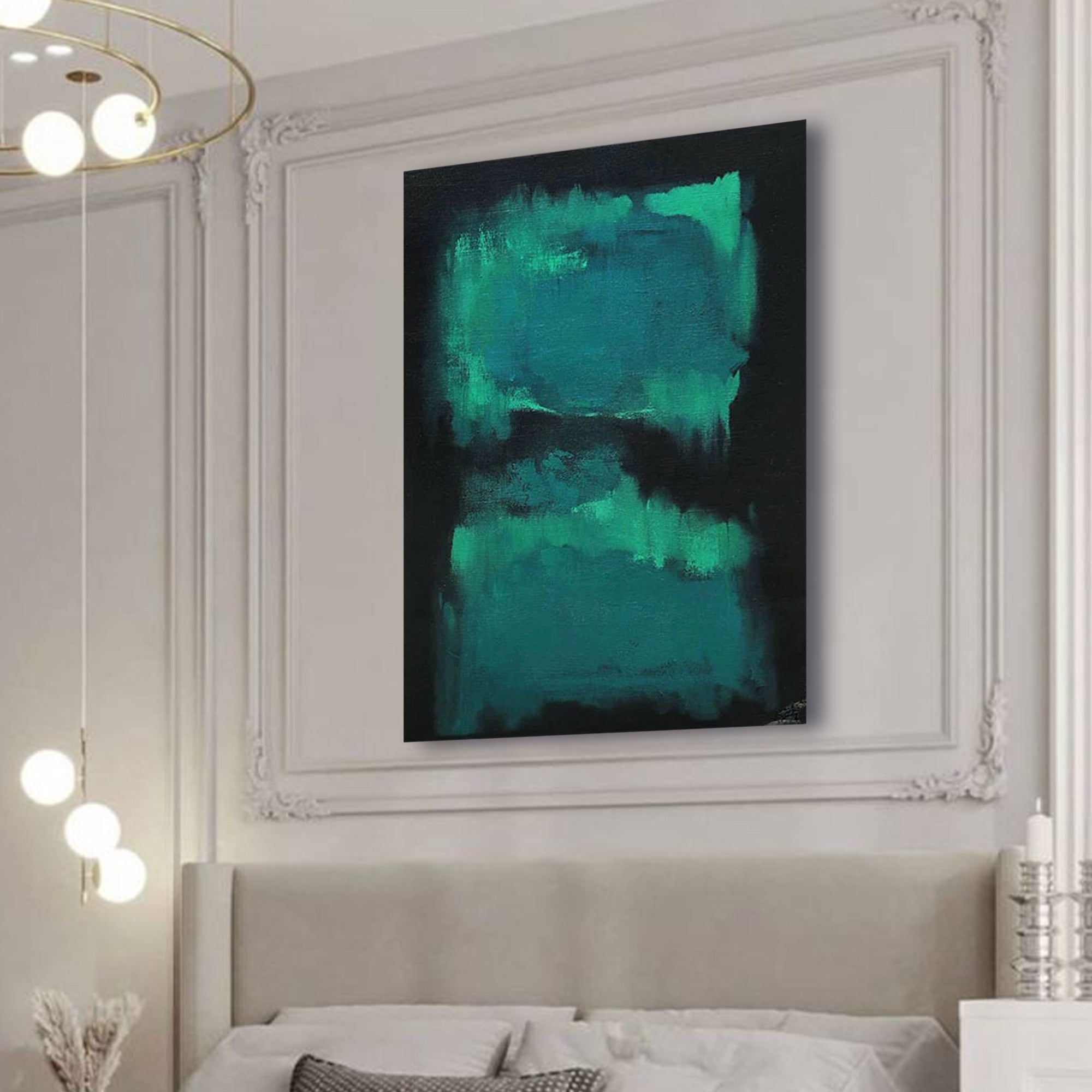 Abstract Oil Painting Green "Aurora"