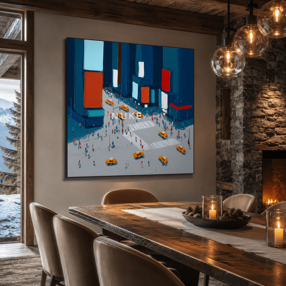 Plaster Painting "Ciudad de Medianoche" - nukeart