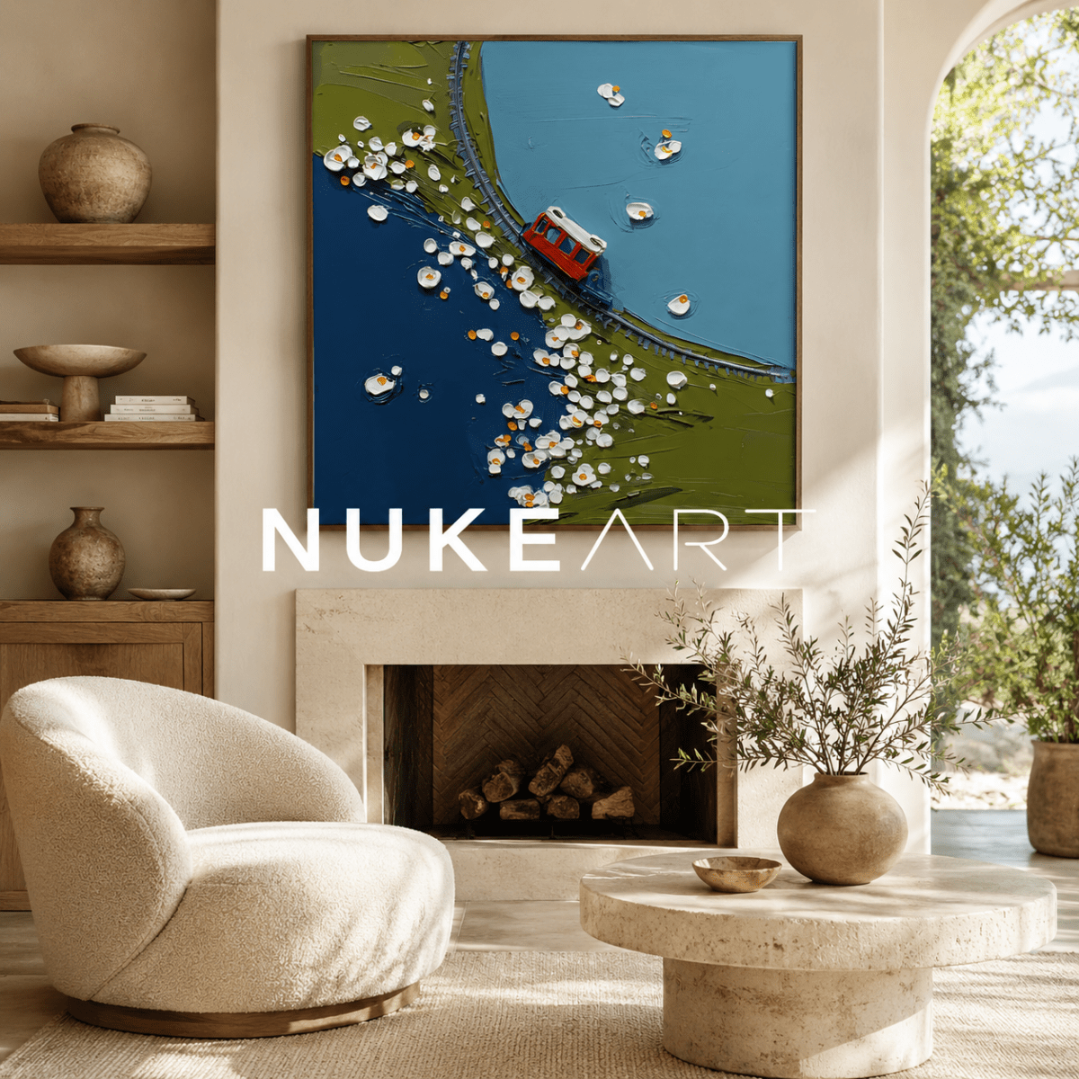 Plaster Painting "Ribera Florecida" - nukeart