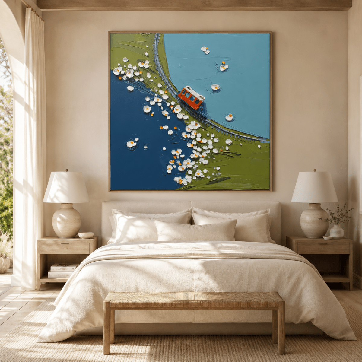 Plaster Painting "Ribera Florecida" - nukeart