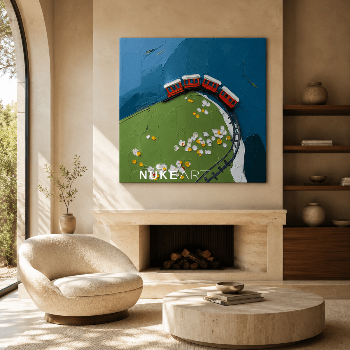 Plaster Painting "Rieles en Flor" - nukeart