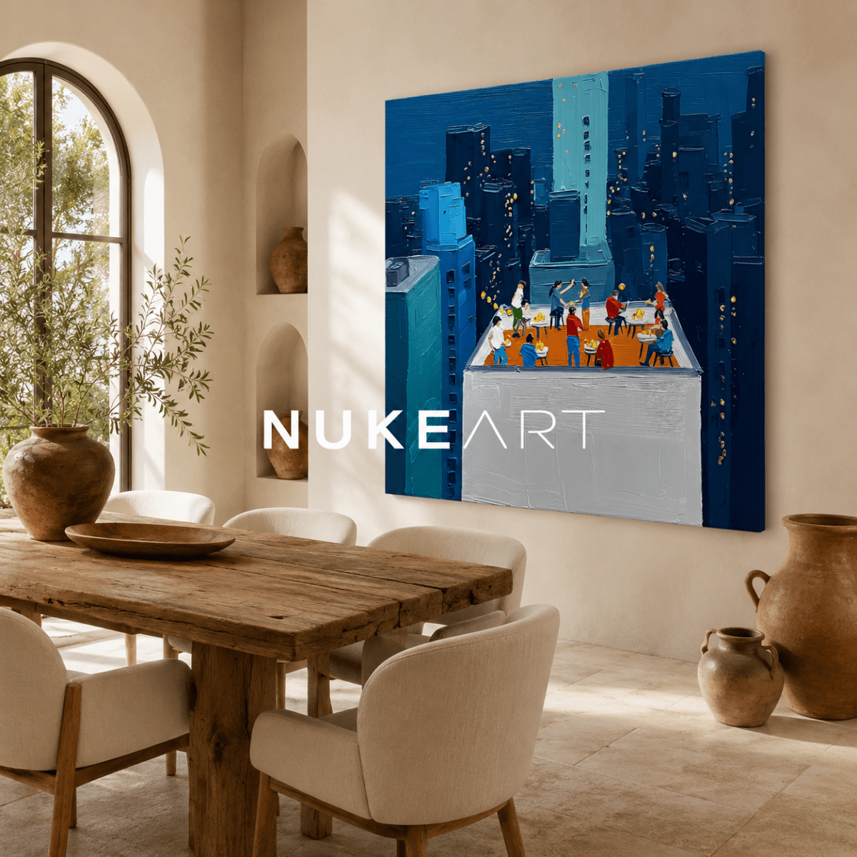 Plaster Painting "Terraza Nocturna" - nukeart