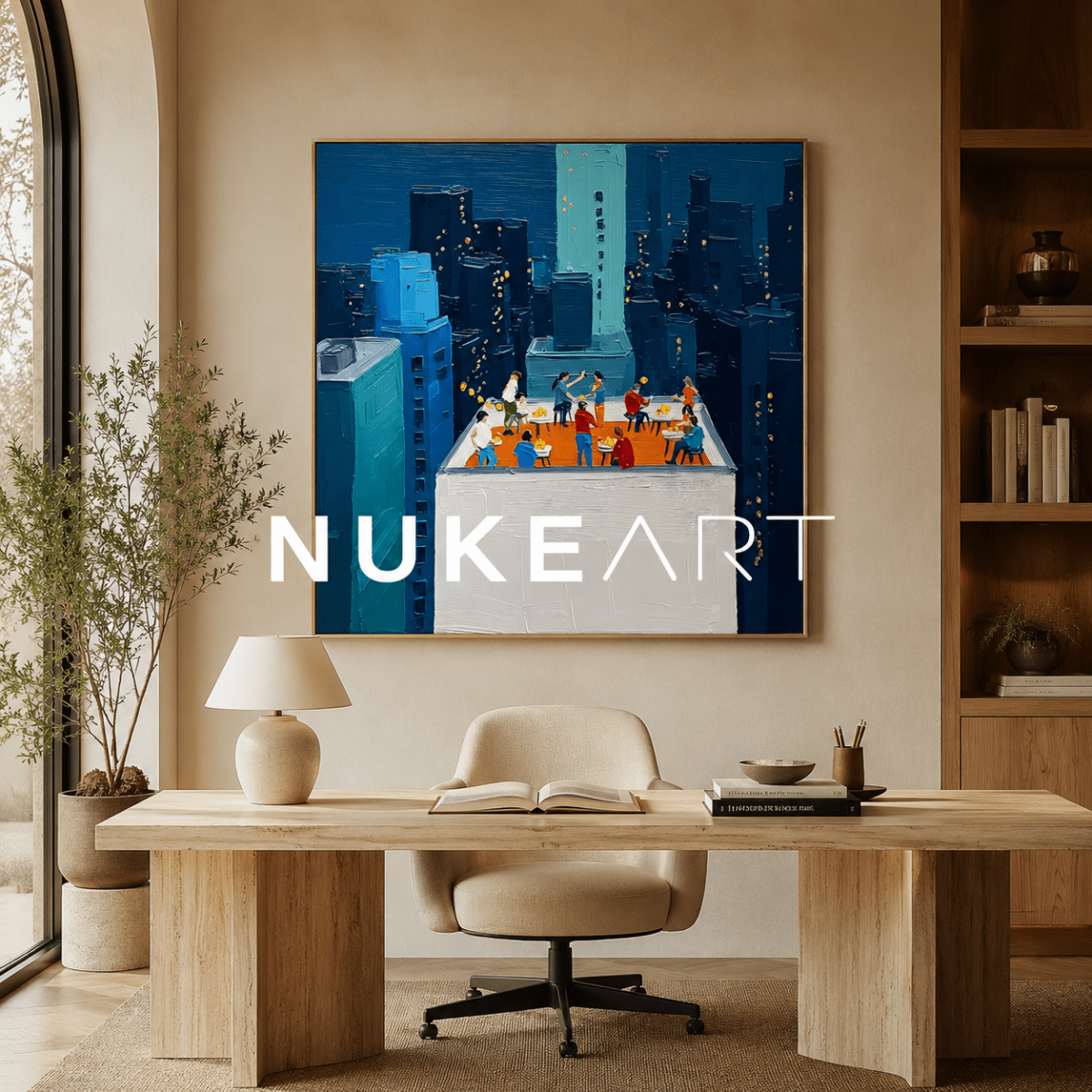 Plaster Painting "Terraza Nocturna" - nukeart