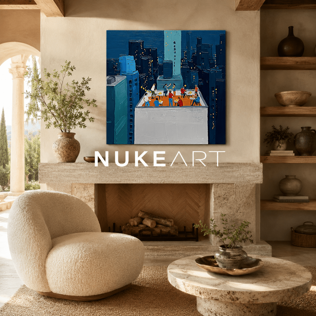 Plaster Painting "Terraza Nocturna" - nukeart
