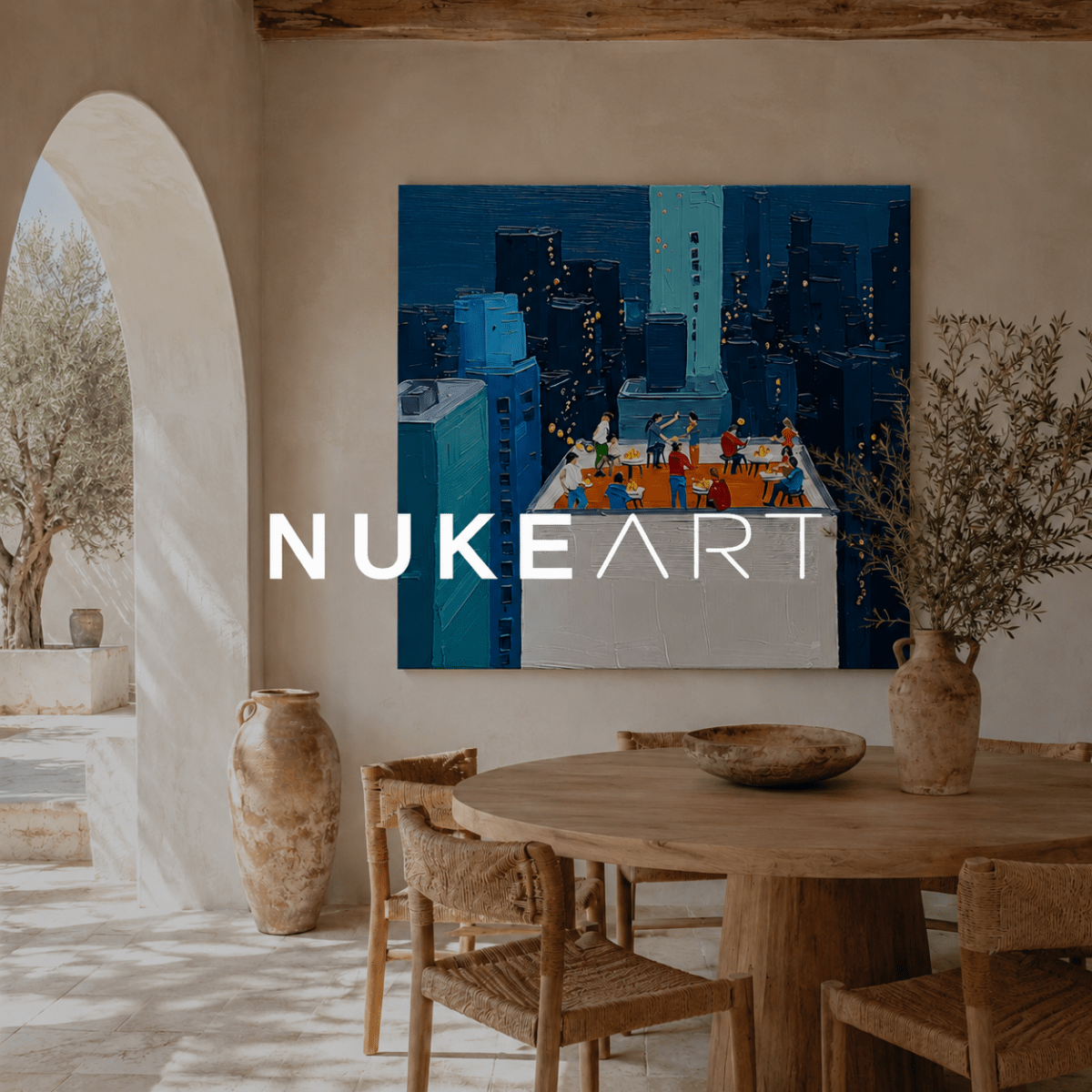Plaster Painting "Terraza Nocturna" - nukeart