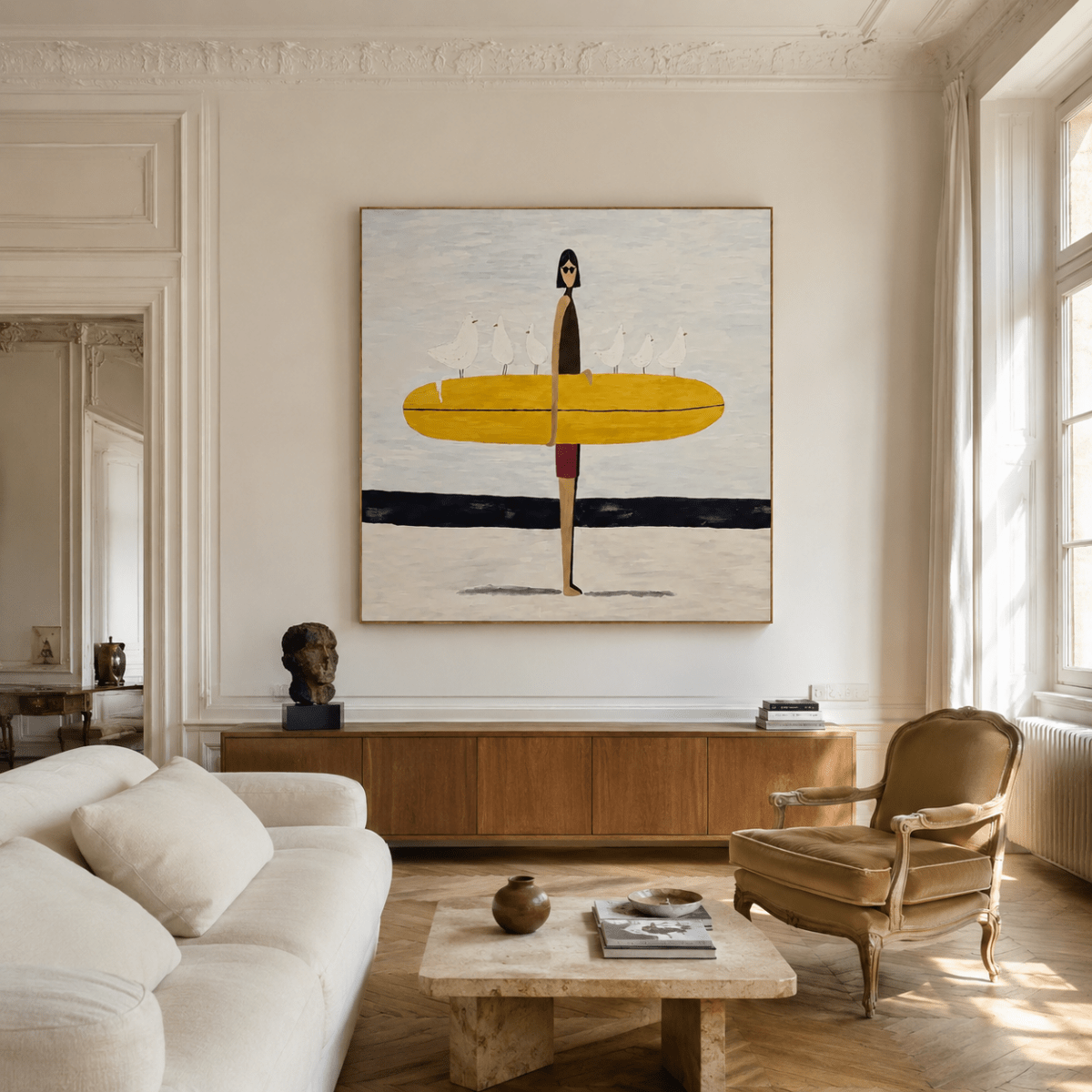 Contemporary Painting "Golden Shore Companion" - nukeart