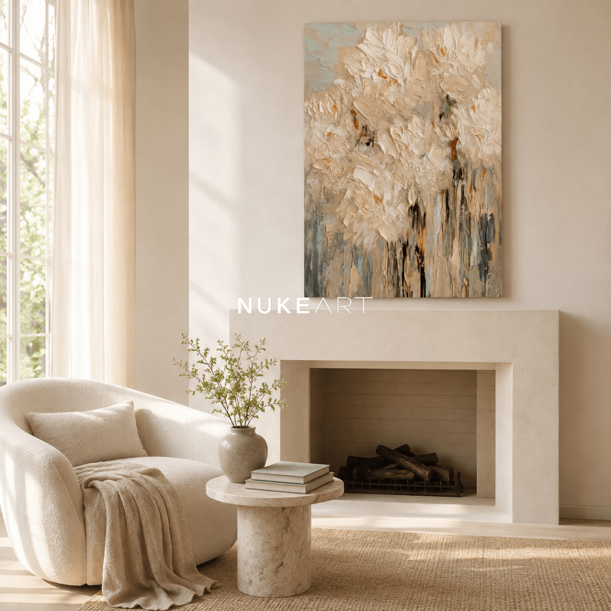 Plaster Painting "Jardín de Marfil" - nukeart