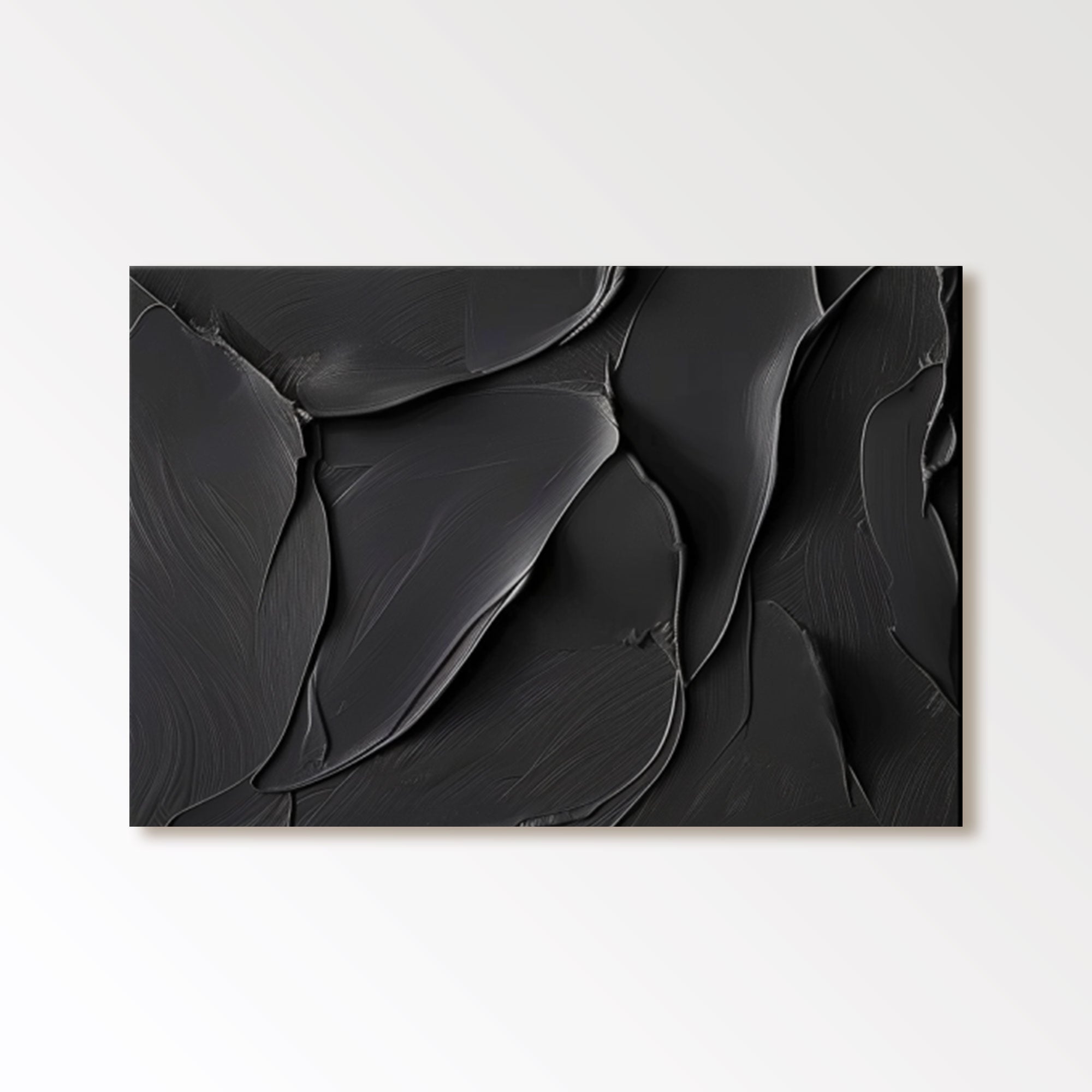 3D Textured Black Abstract Art / Wabi Sabi Art Painting 