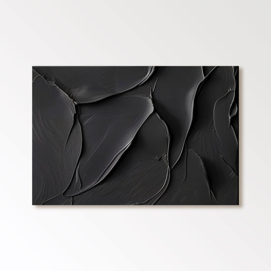 3D Textured Black Abstract Art / Wabi Sabi Art Painting  "Eternal Embrace”