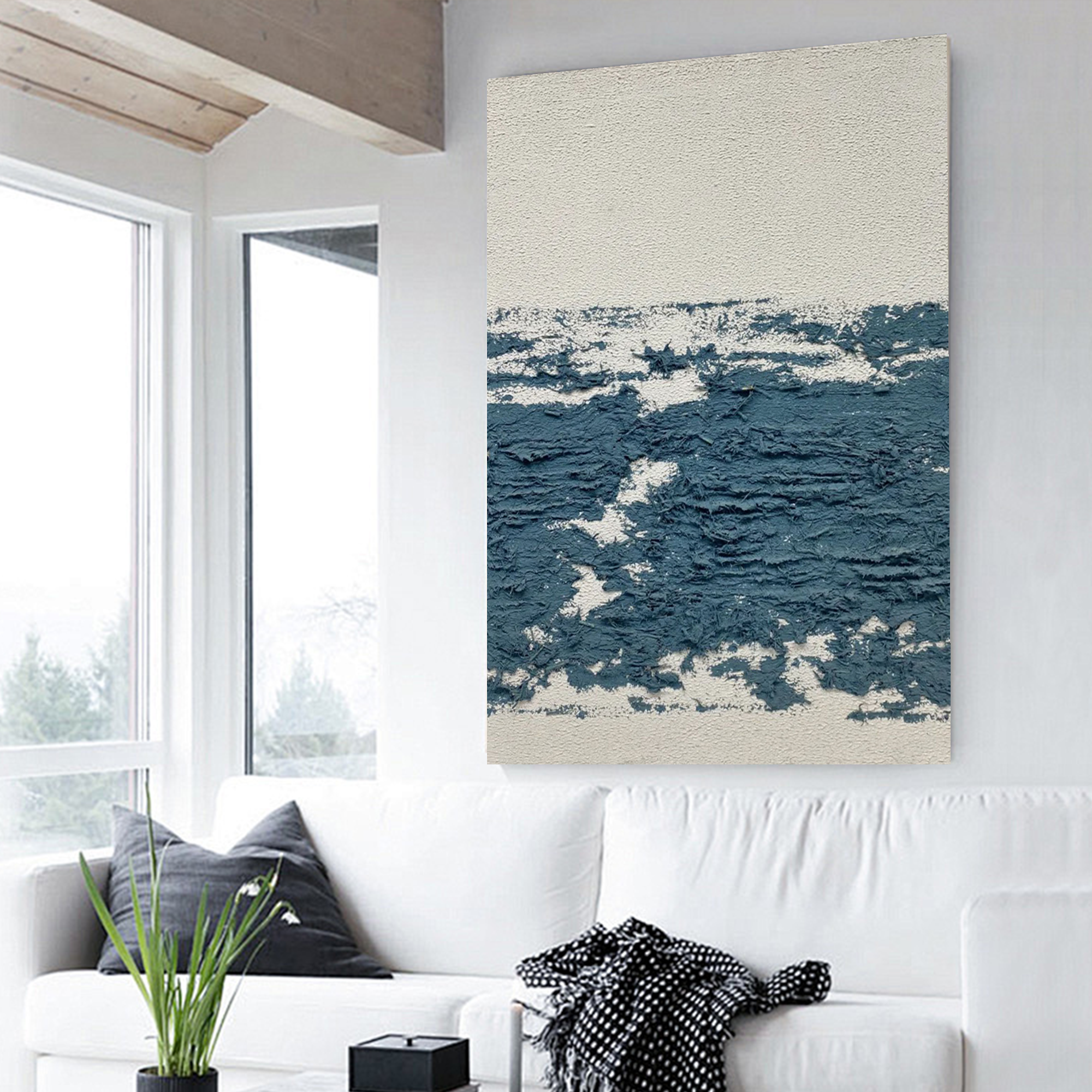 3D Textured Abstract Painting "Oceanic"