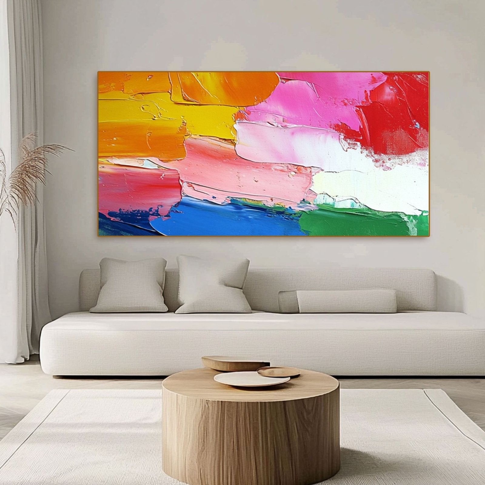 Abstract Colorful Painting "Coucher du Soleil Arc - en - Ciel" - nukeart