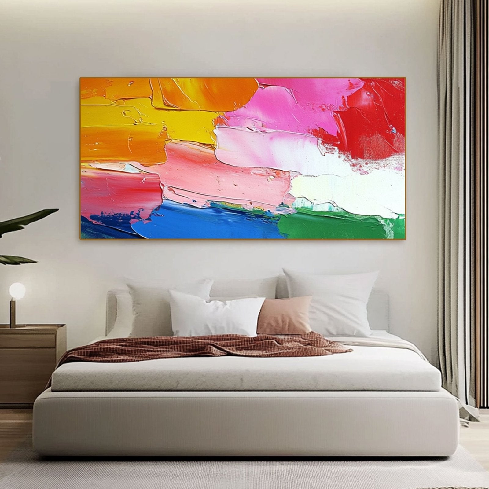 Abstract Colorful Painting "Coucher du Soleil Arc - en - Ciel" - nukeart