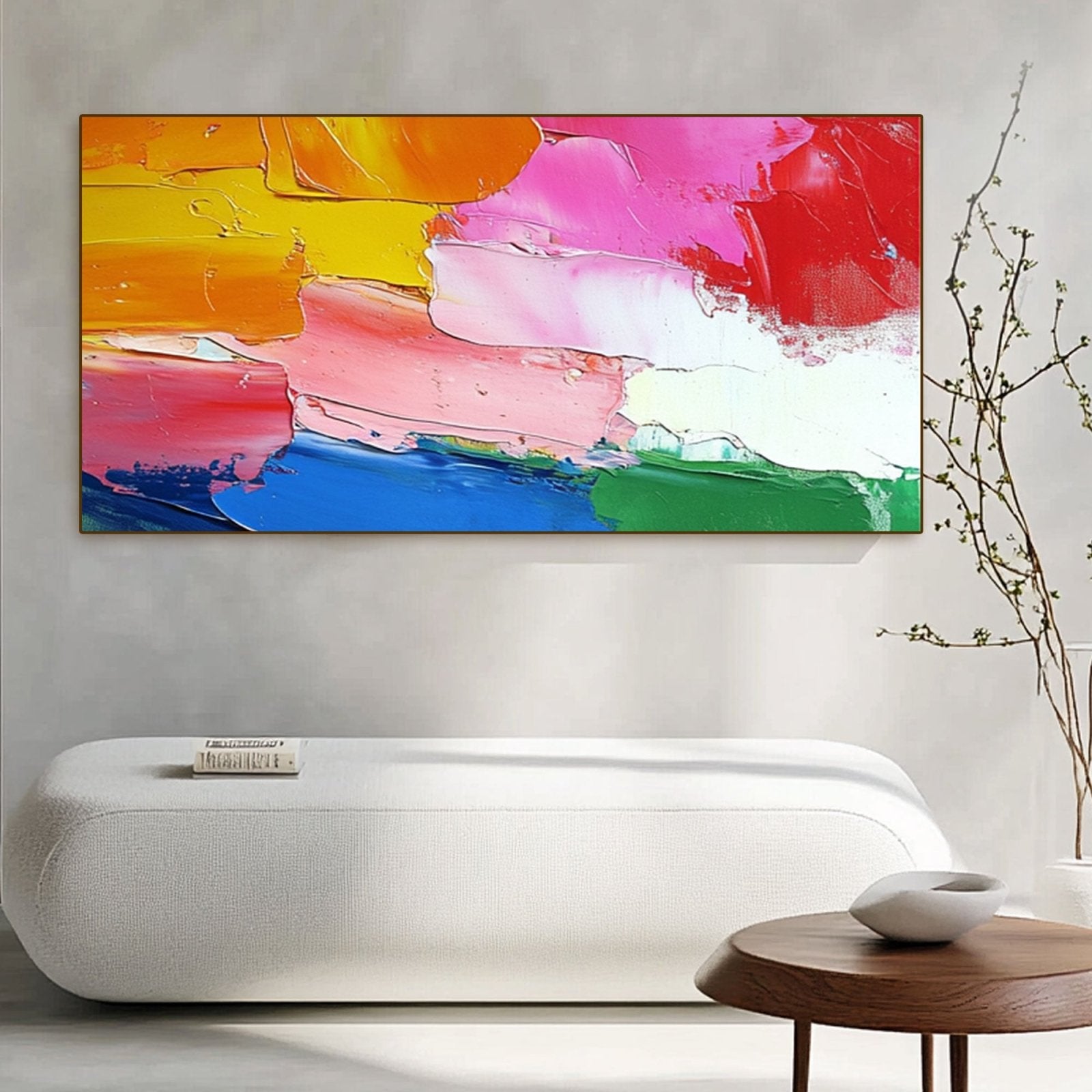 Abstract Colorful Painting "Coucher du Soleil Arc - en - Ciel" - nukeart