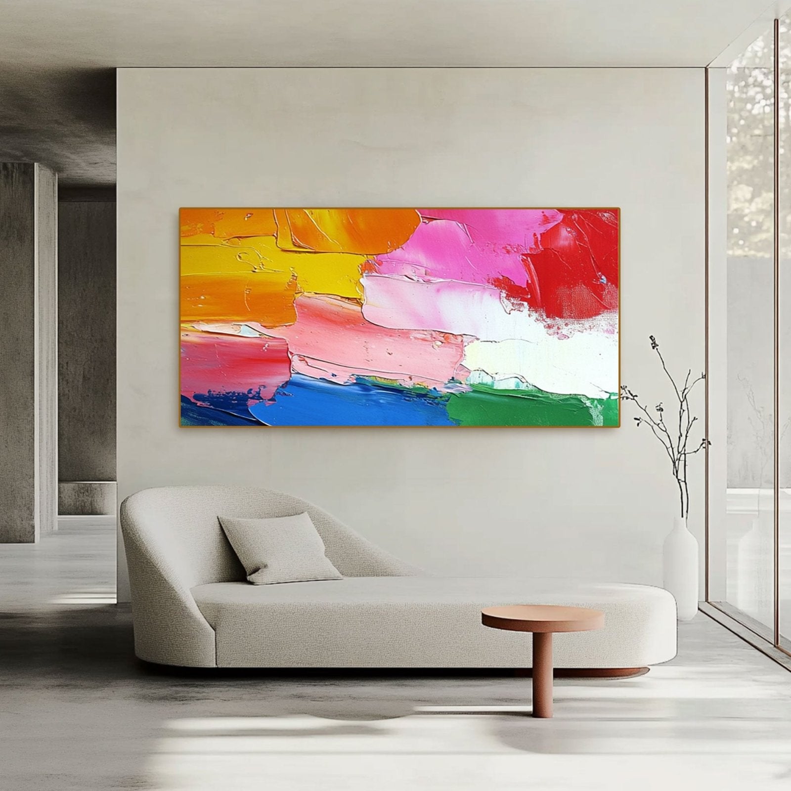 Abstract Colorful Painting "Coucher du Soleil Arc - en - Ciel" - nukeart