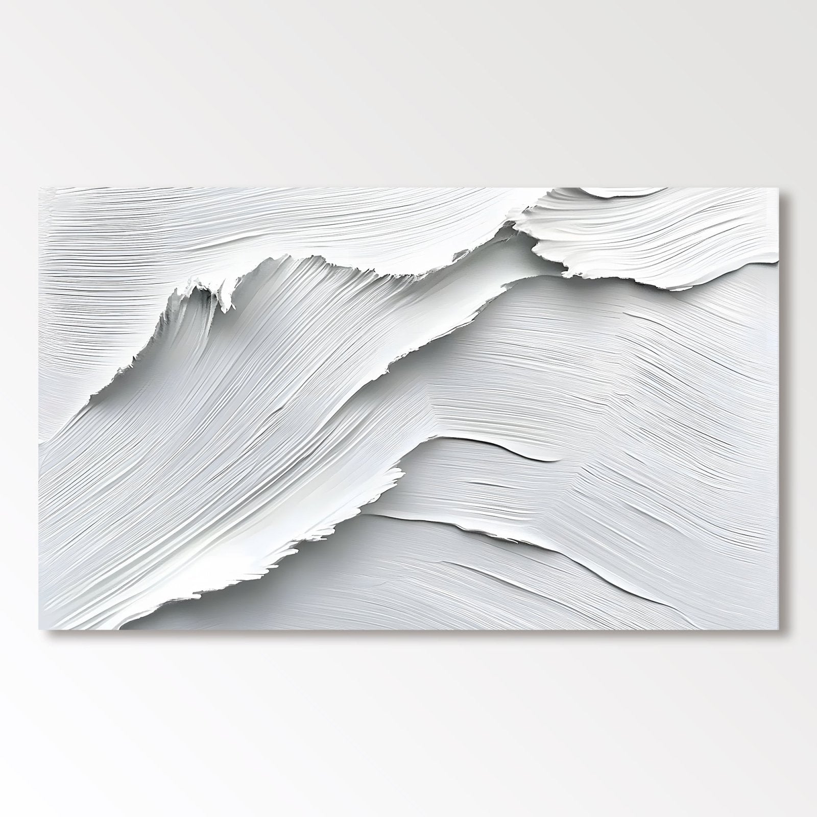 Photo inspiration: Gallery Detail: Large All White Wave Abstract Thick Textured Modern Wall Art