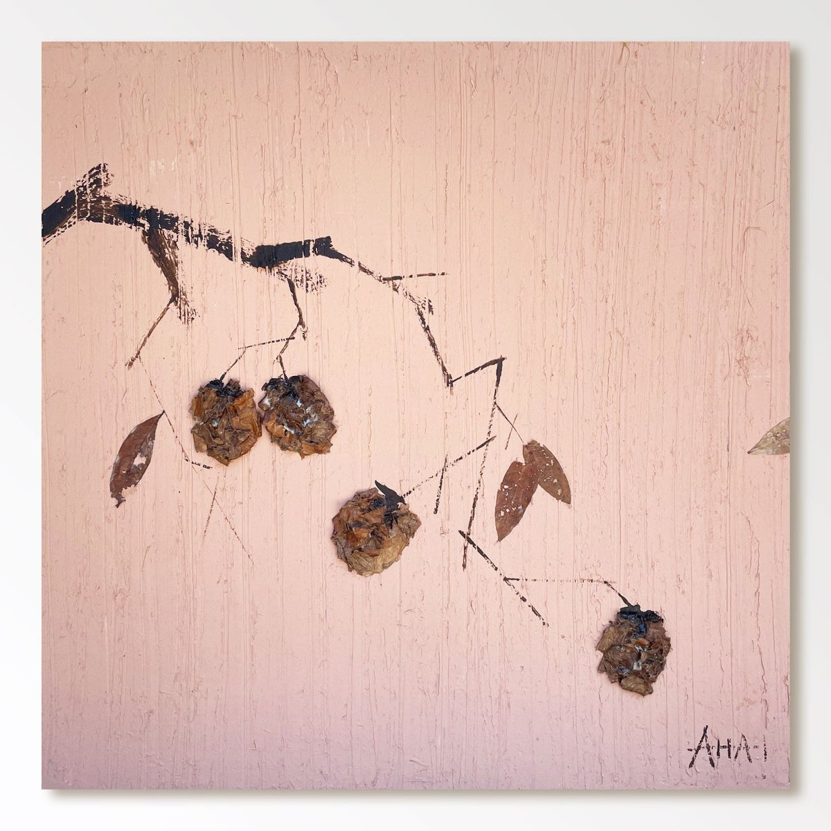 Mauve Pink Abstract Japandi Original Wabi Sabi Wall Art Framed Canvas ...