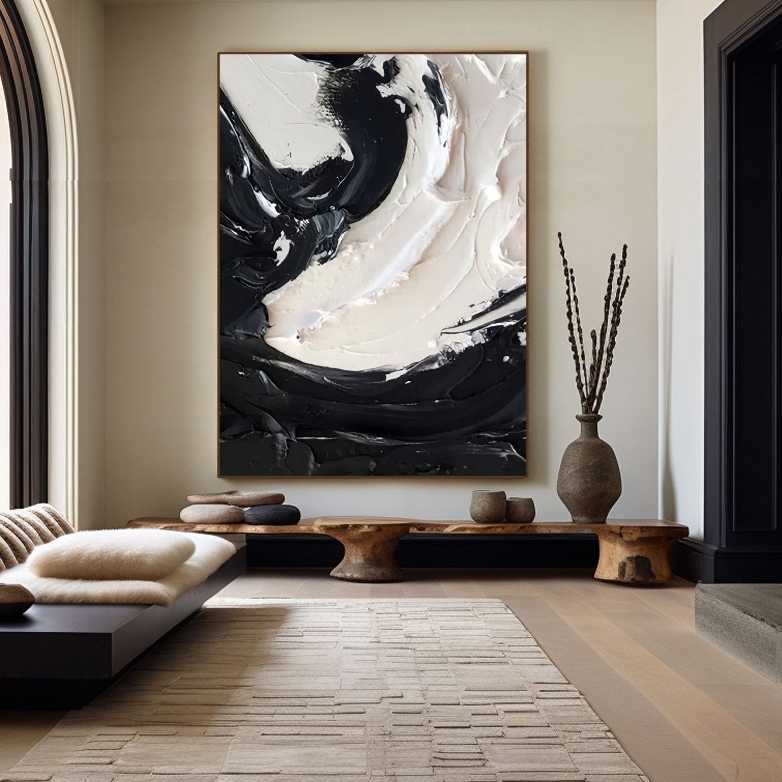 Abstract Plaster Painting "Eclipse" - nukeart