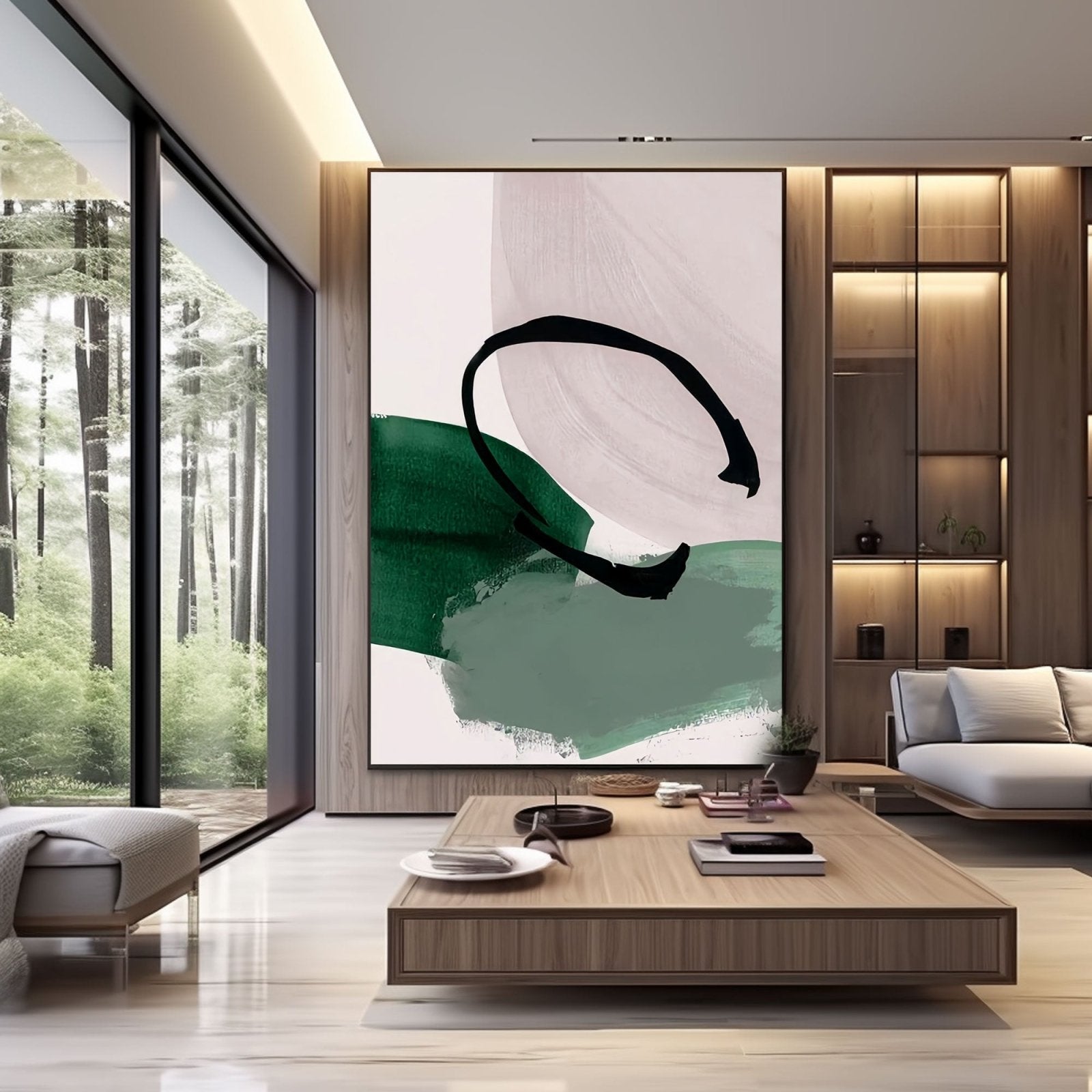 Abstract Plaster Painting "Verdant" - nukeart