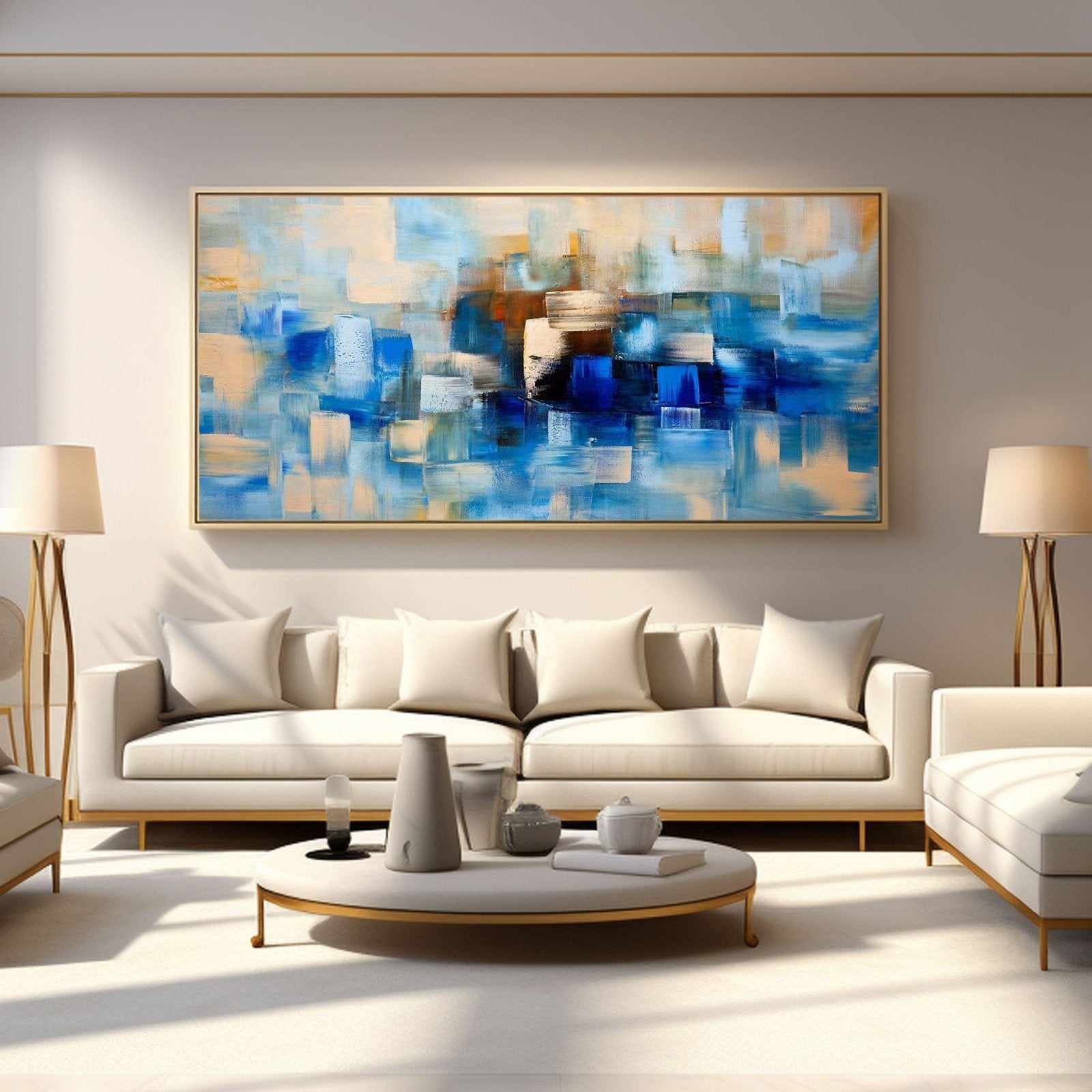 Abstract Plaster Wall Art "Azure" - nukeart