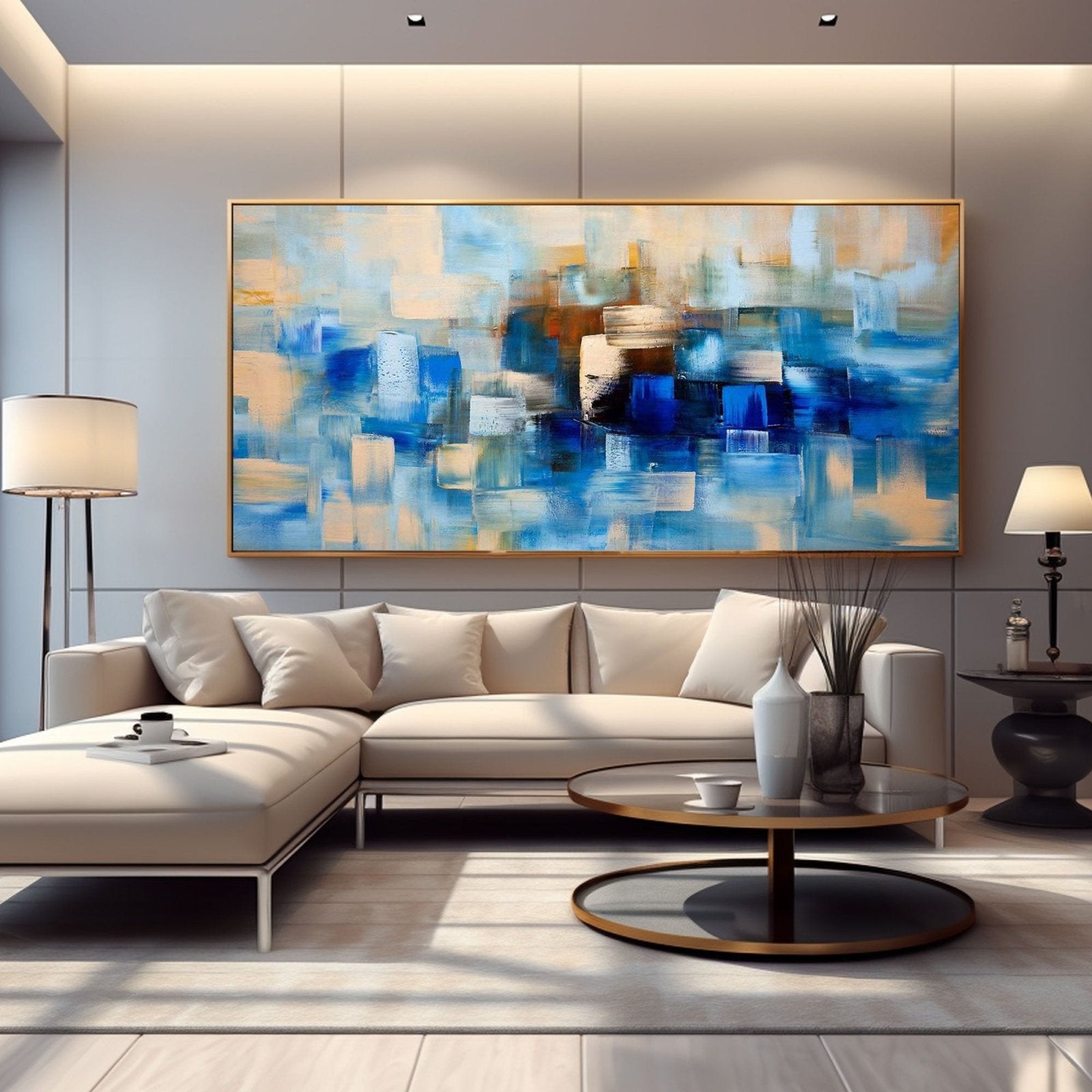 Abstract Plaster Wall Art "Azure" - nukeart