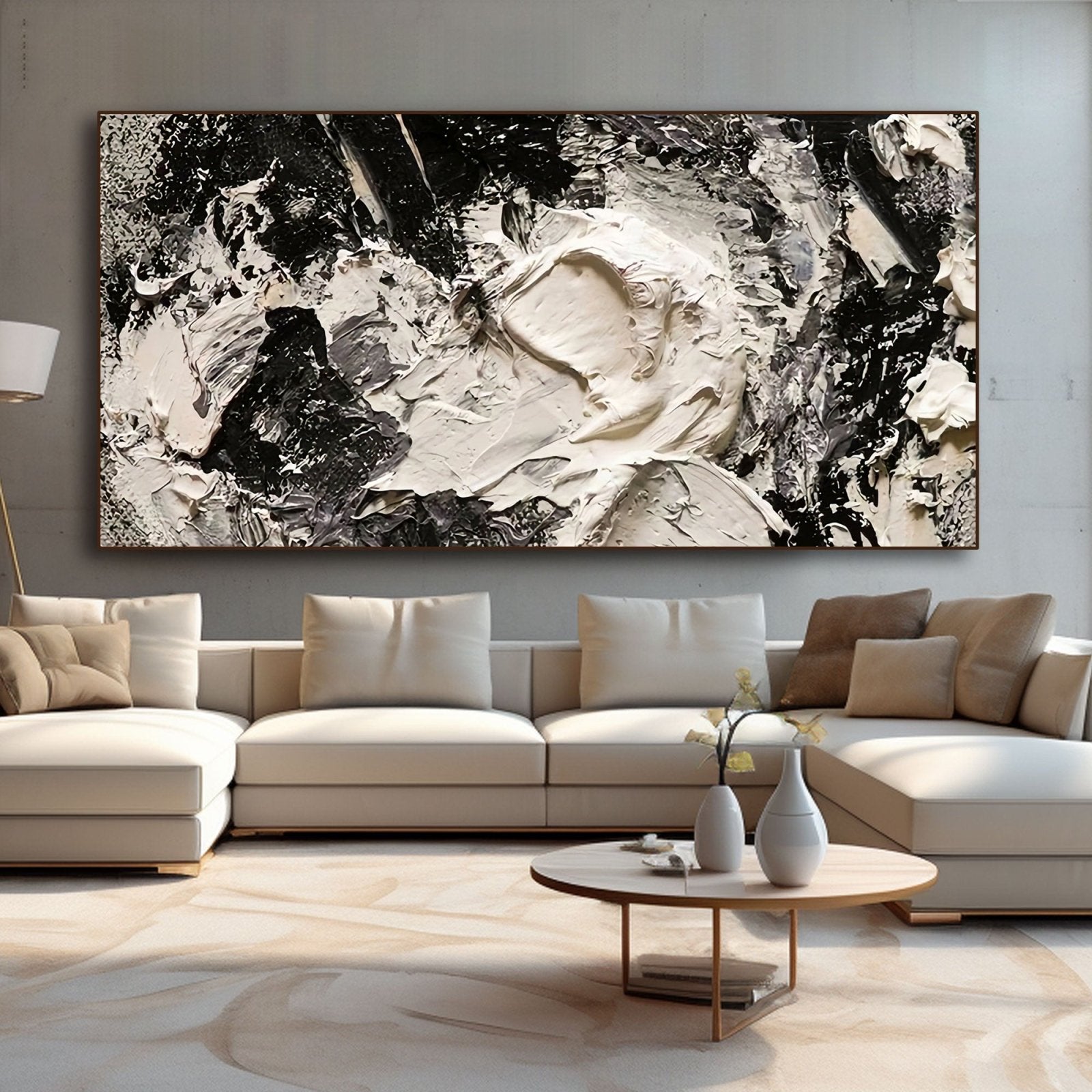 Abstract Plaster Wall Art "Sablelight" - nukeart