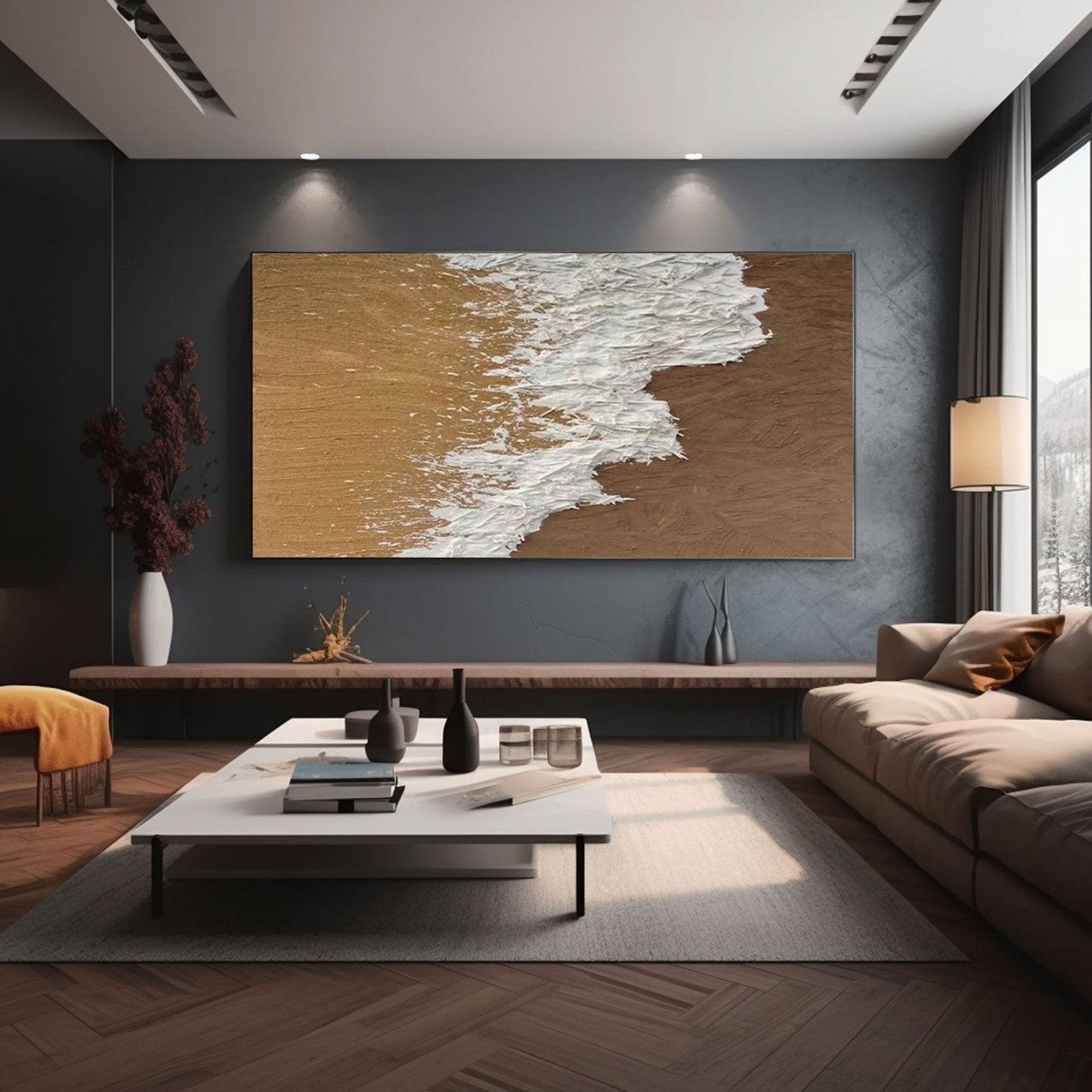 Abstract Plaster Wall Art "Sandy Surge" - nukeart