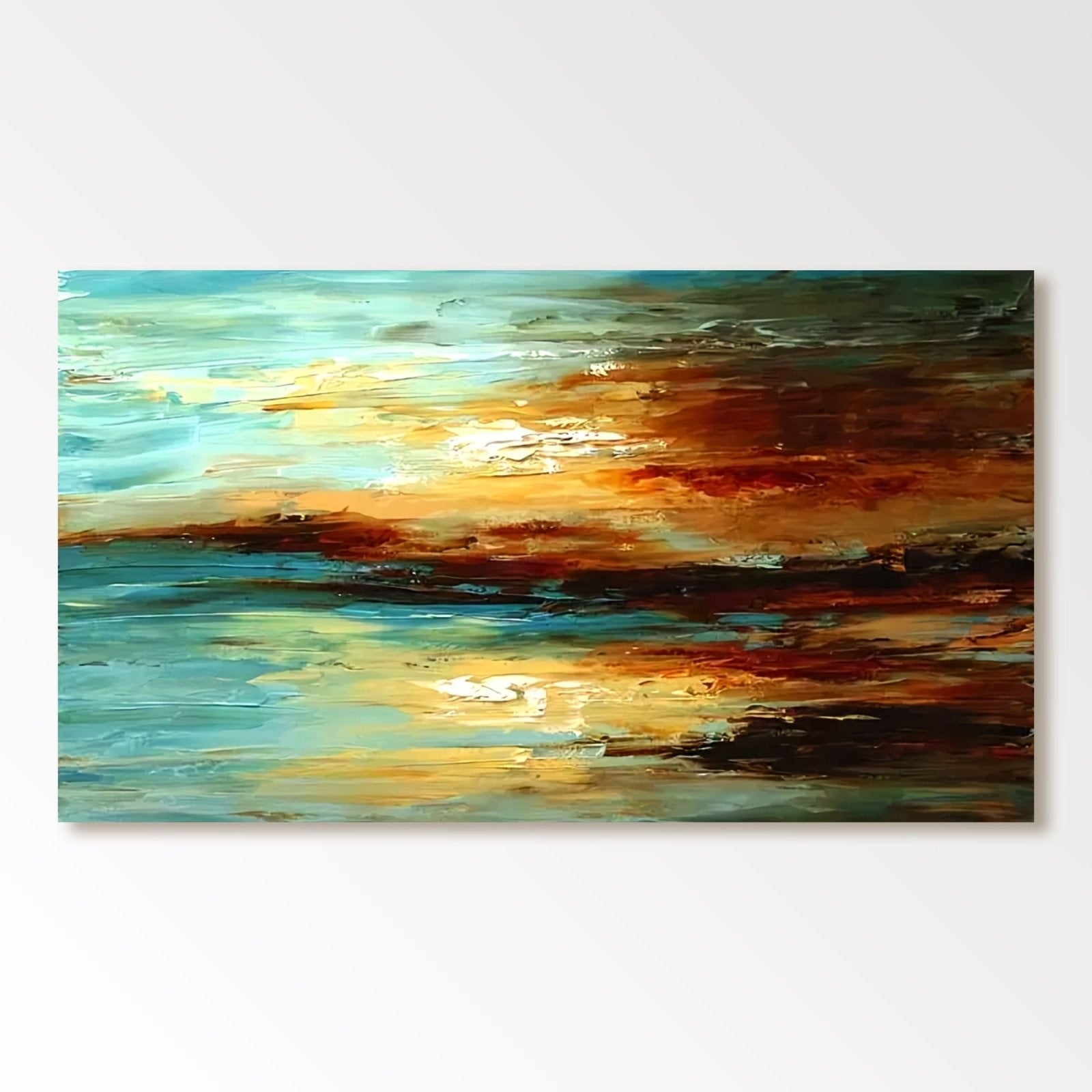 Abstract Plaster Wall Art "Sun - Kissed Horizon" - nukeart