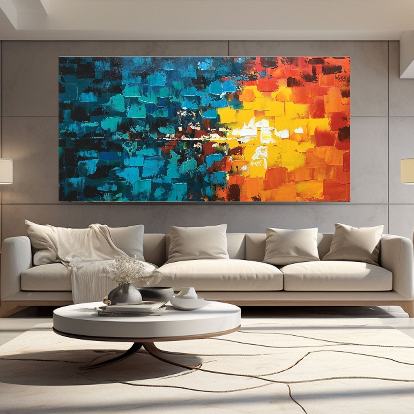 Abstract Plaster Wall Art "Sunset Symphony" - nukeart