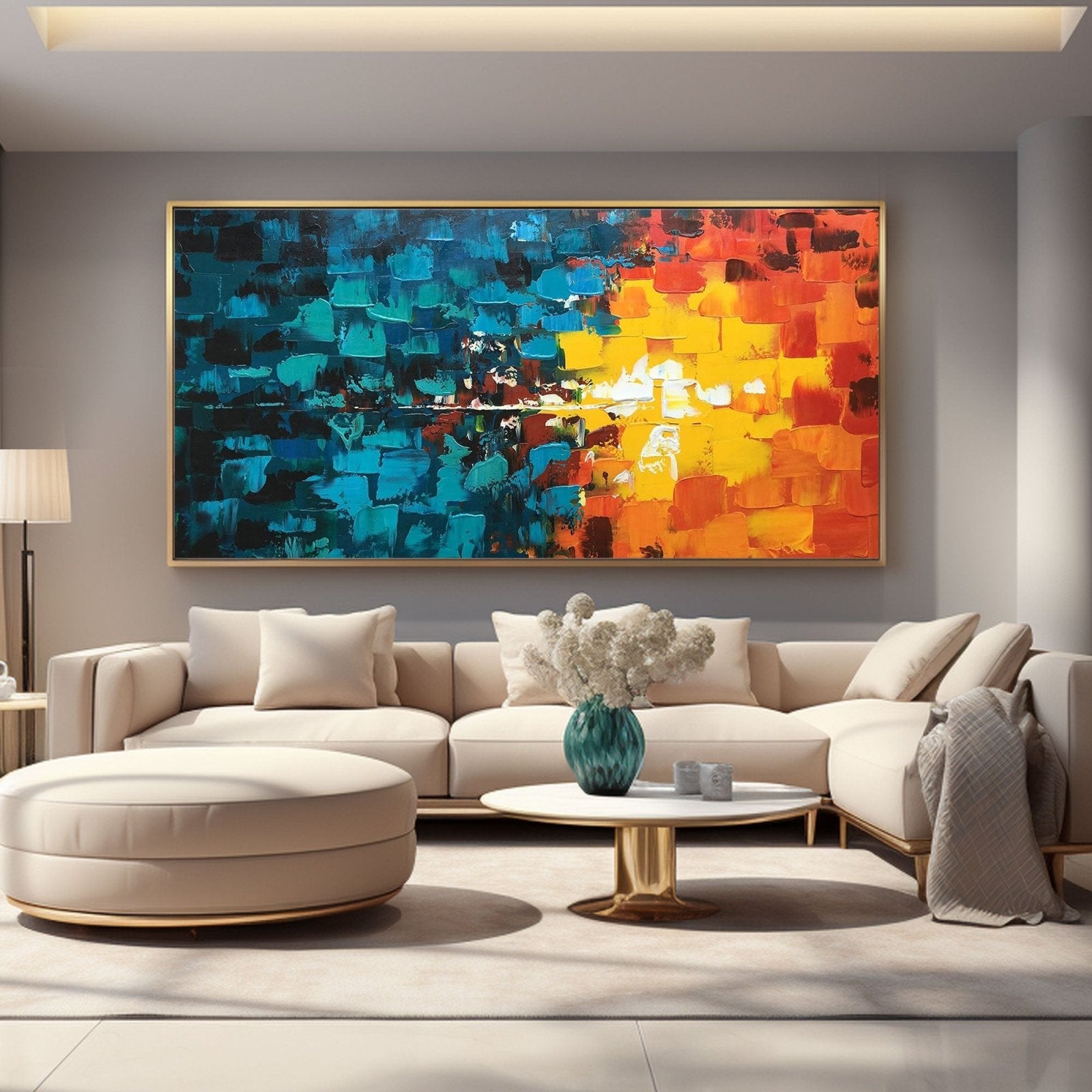 Abstract Plaster Wall Art "Sunset Symphony" - nukeart