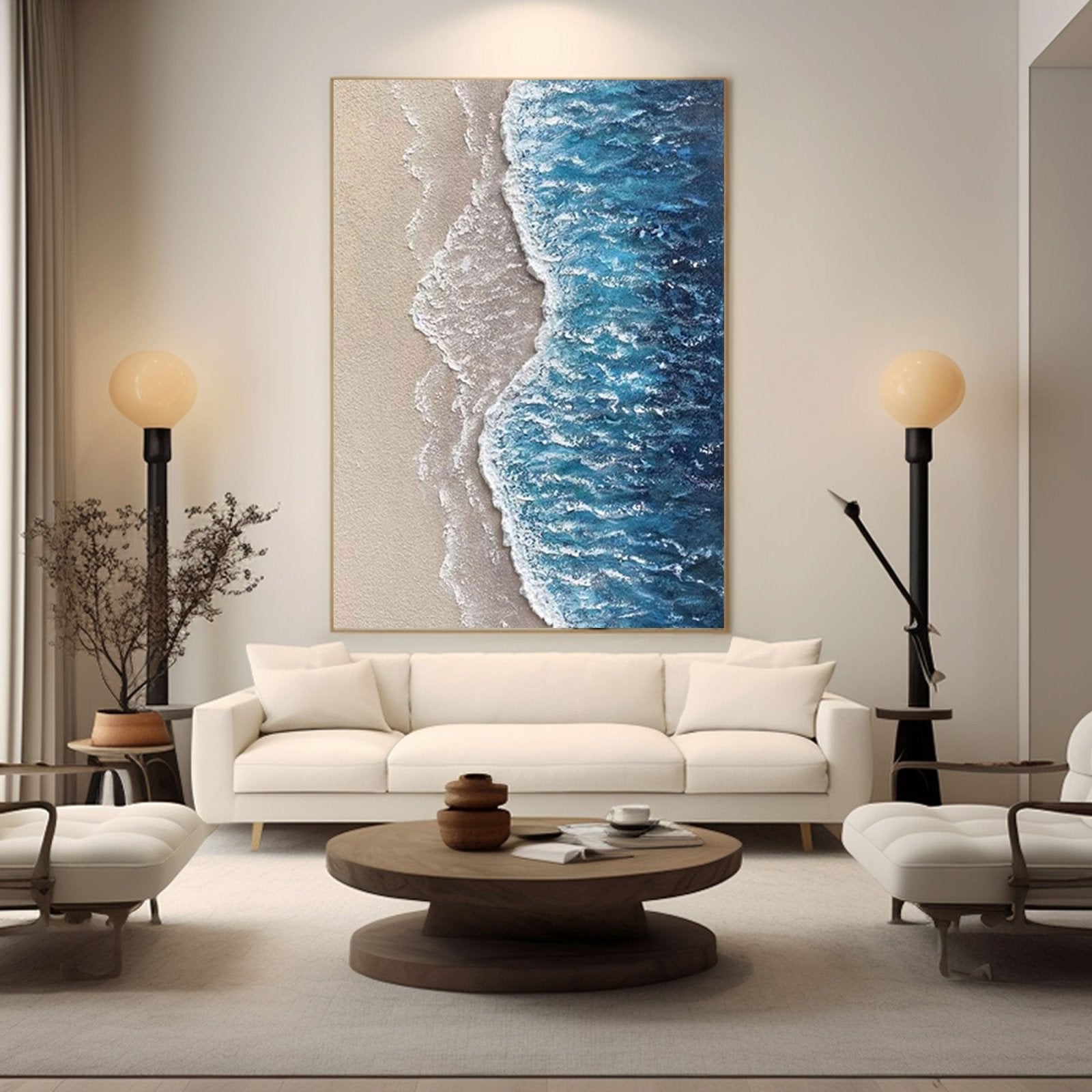 Abstract Textured Painting "Ocean's Caress" - nukeart