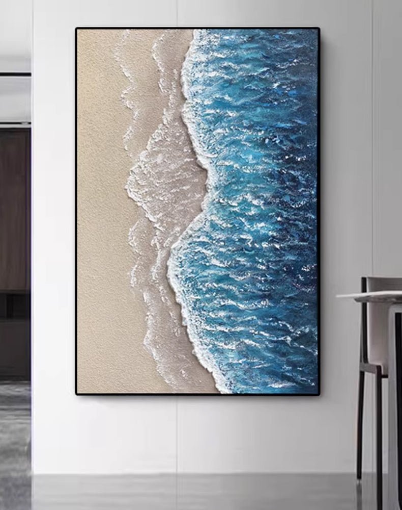 Abstract Textured Painting "Ocean's Caress" - nukeart