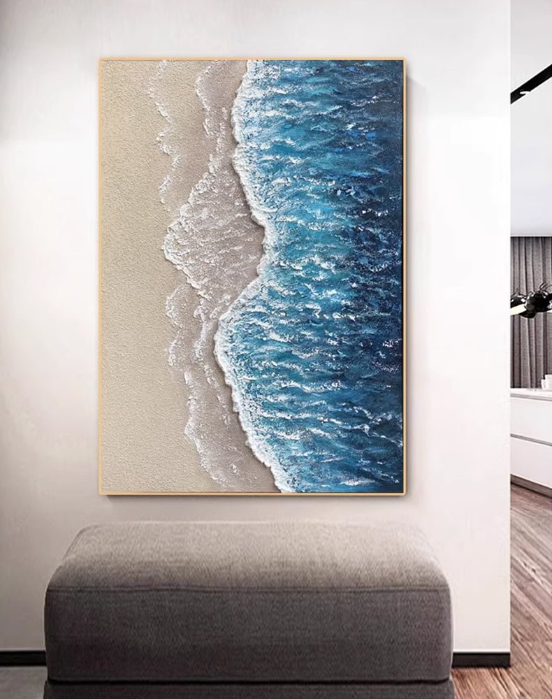 Abstract Textured Painting "Ocean's Caress" - nukeart