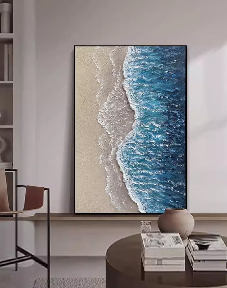 Abstract Textured Painting "Ocean's Caress" - nukeart