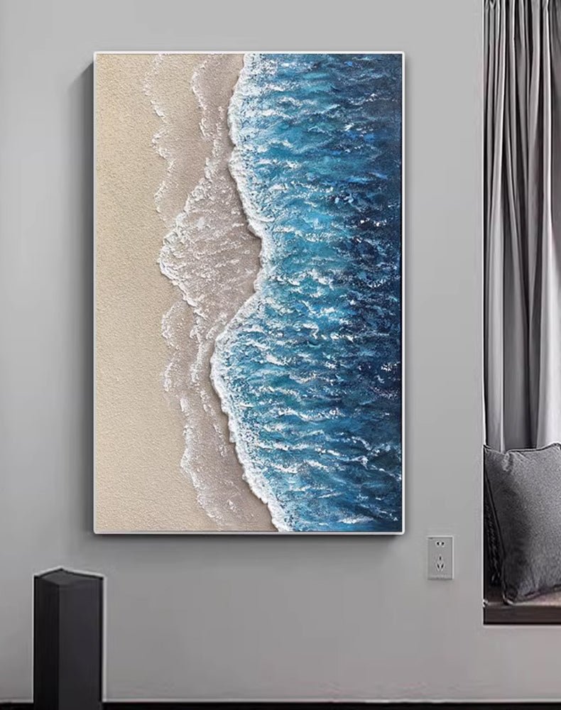 Abstract Textured Painting "Ocean's Caress" - nukeart