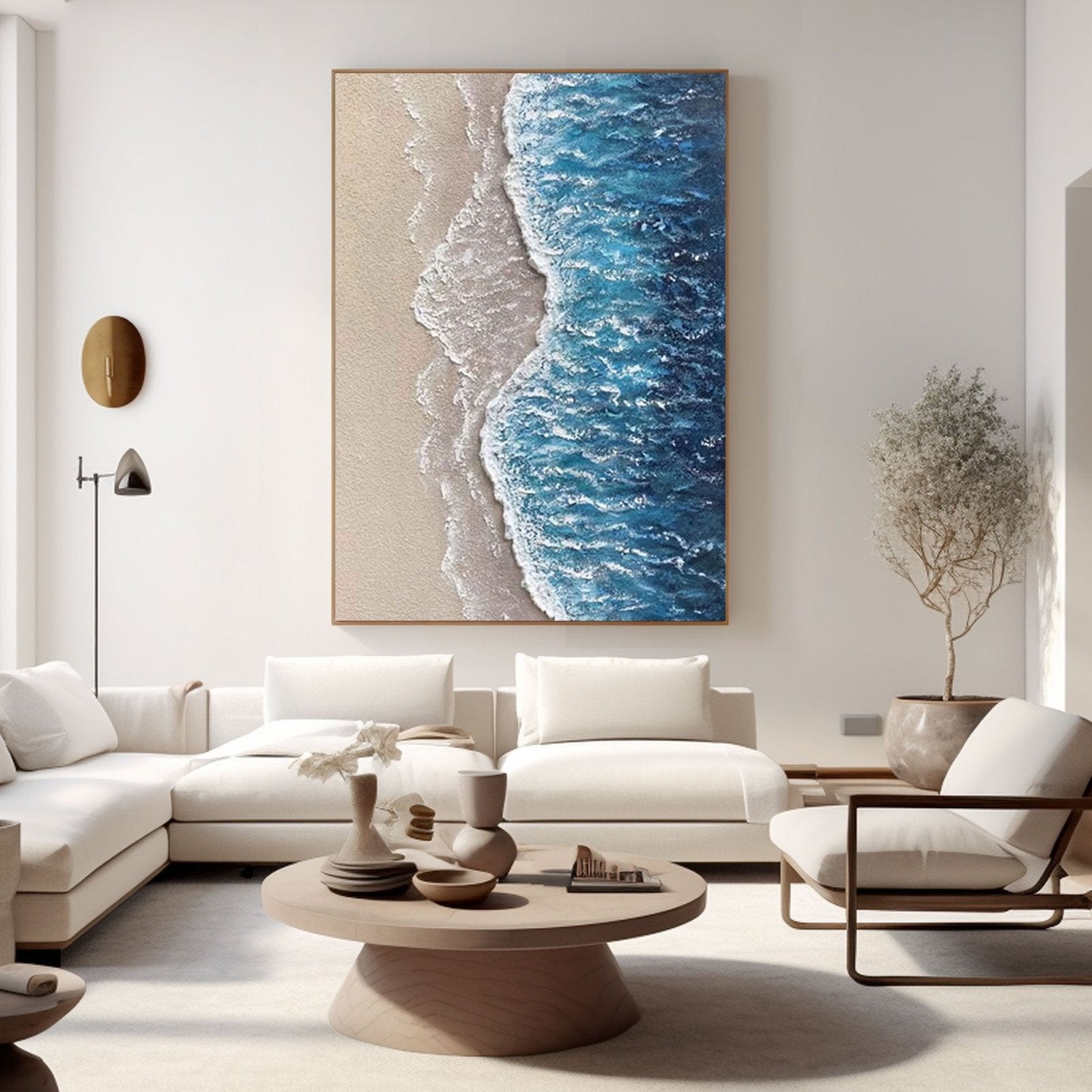 Abstract Textured Painting "Ocean's Caress" - nukeart