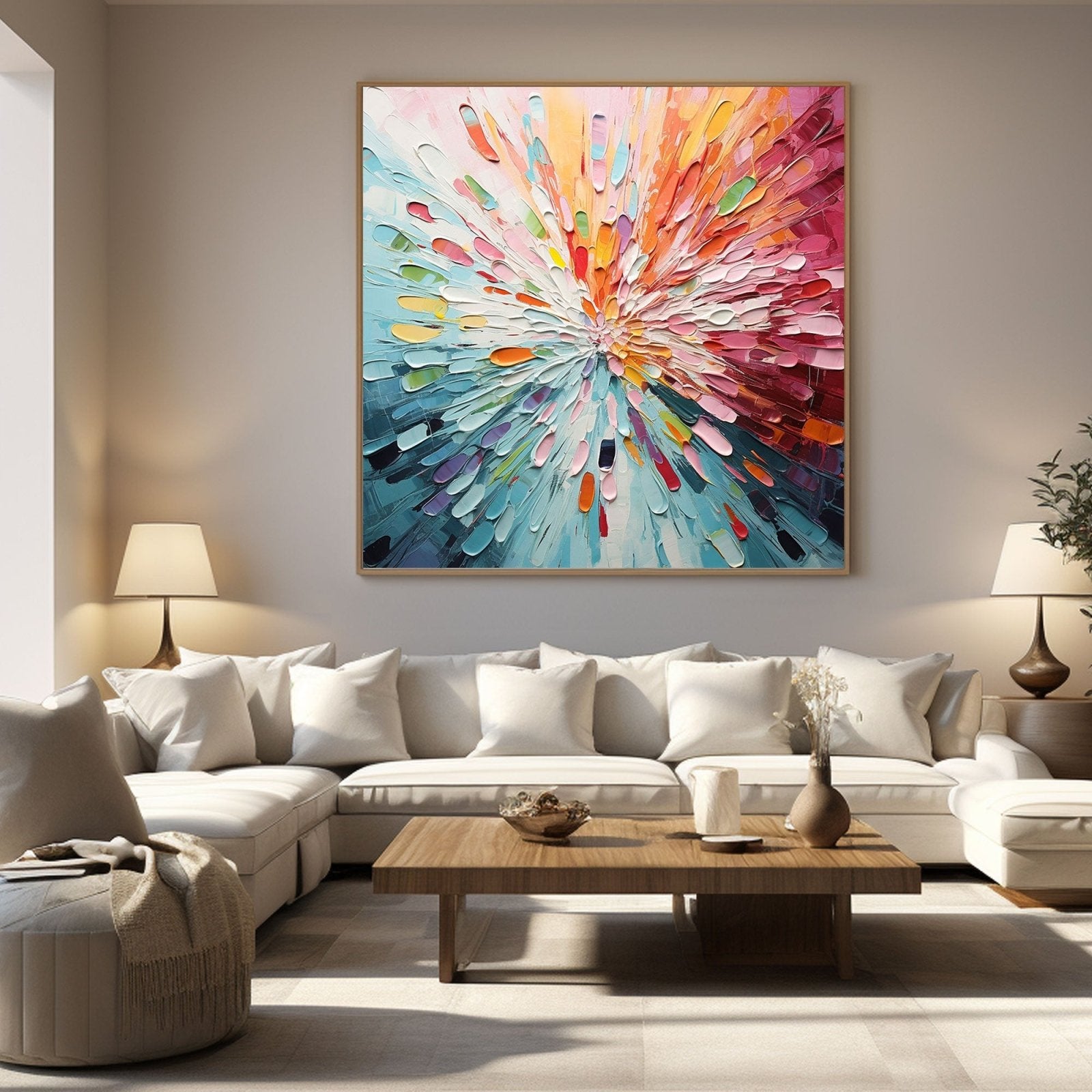 Abstract Textured Painting "Radiant Bloom" - nukeart