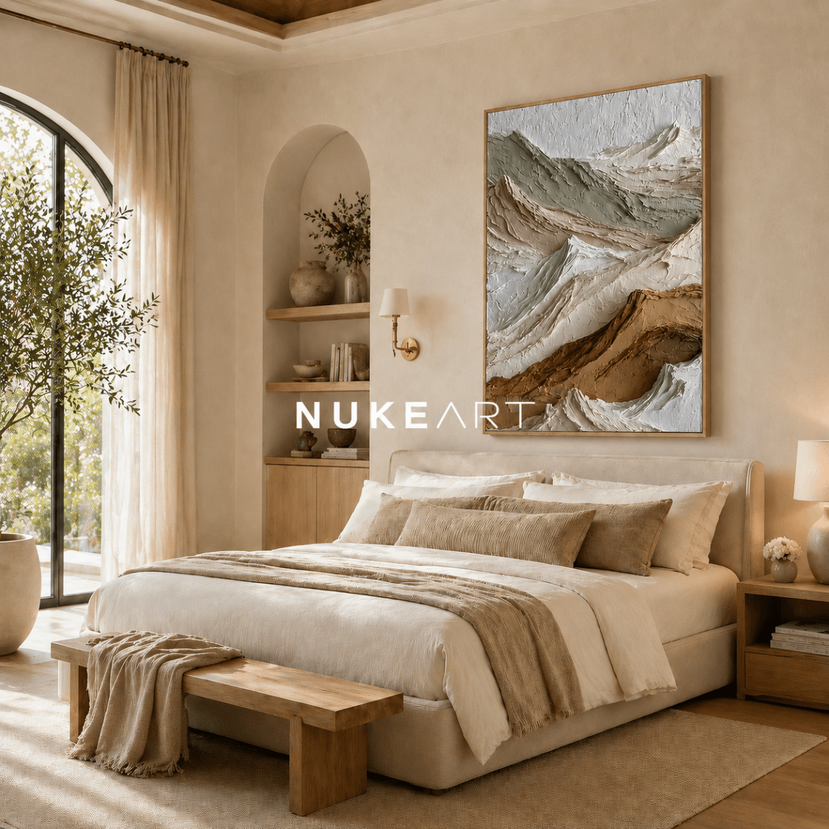 Textured Mountain Wall Art “Drifting Silence” - nukeart