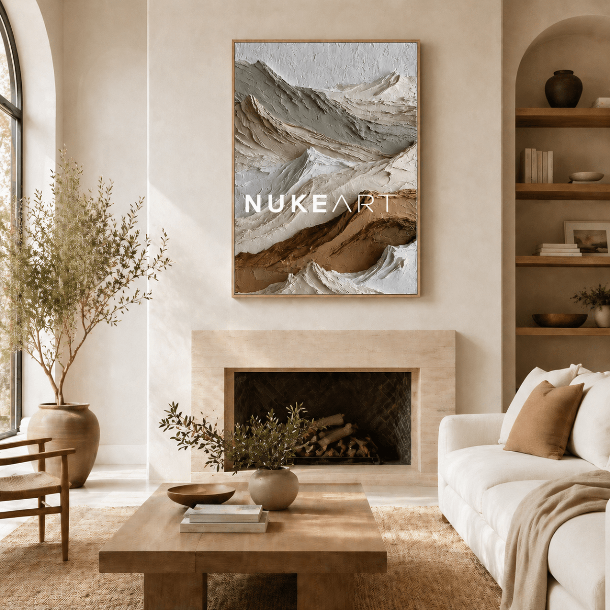 Textured Mountain Wall Art “Drifting Silence” - nukeart