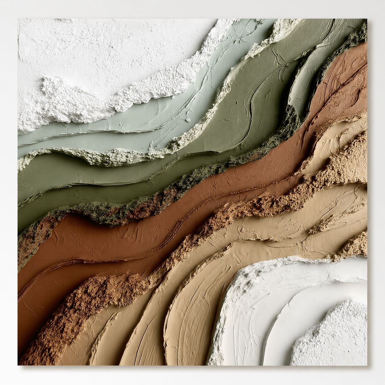 Textured Earth Tone Wall Art “River of Stillness”
