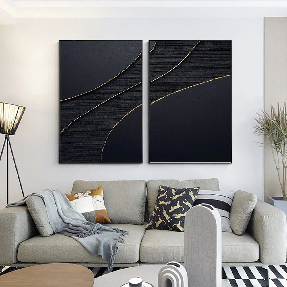 Minimalist Wall Art Set of 2 "Silent Arc Balance" - nukeart