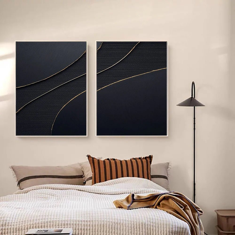 Minimalist Wall Art Set of 2 "Silent Arc Balance" - nukeart