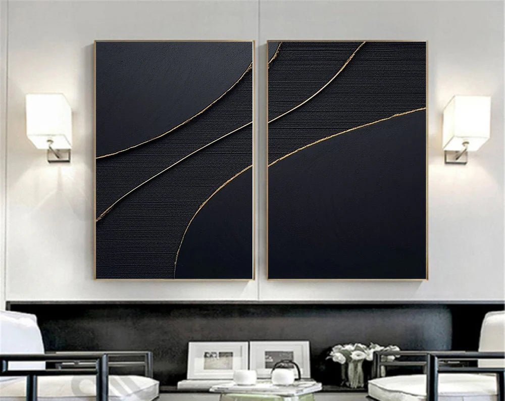Minimalist Wall Art Set of 2 "Silent Arc Balance" - nukeart