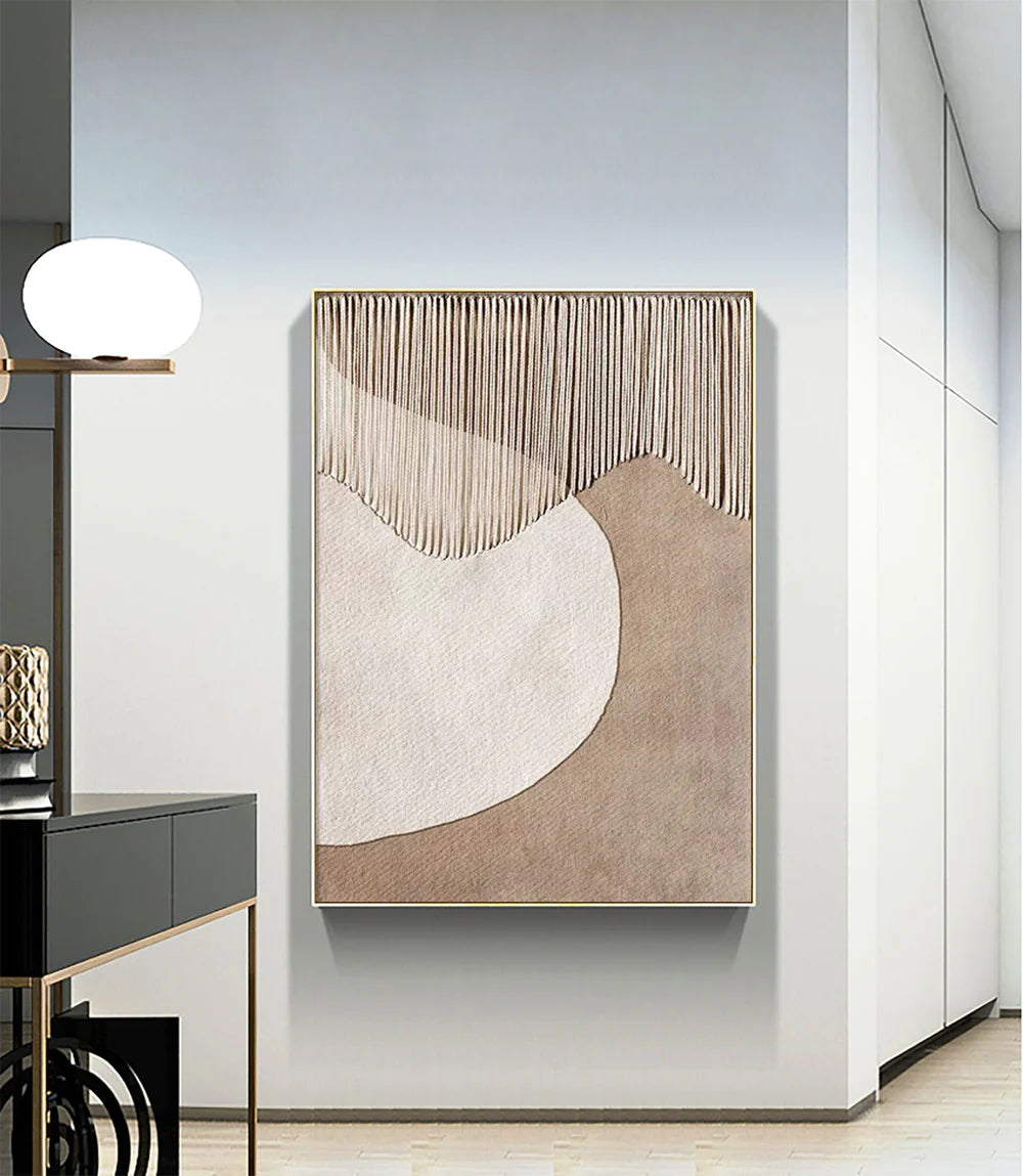 Wabi Sabi Textured Wall Art "Falling Lines Balance"