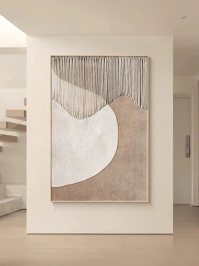 Wabi Sabi Textured Wall Art "Falling Lines Balance"