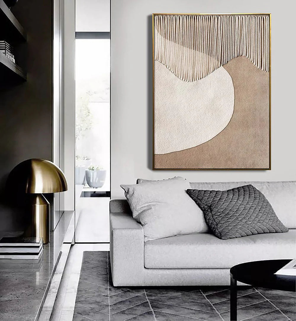 Wabi Sabi Textured Wall Art "Falling Lines Balance"