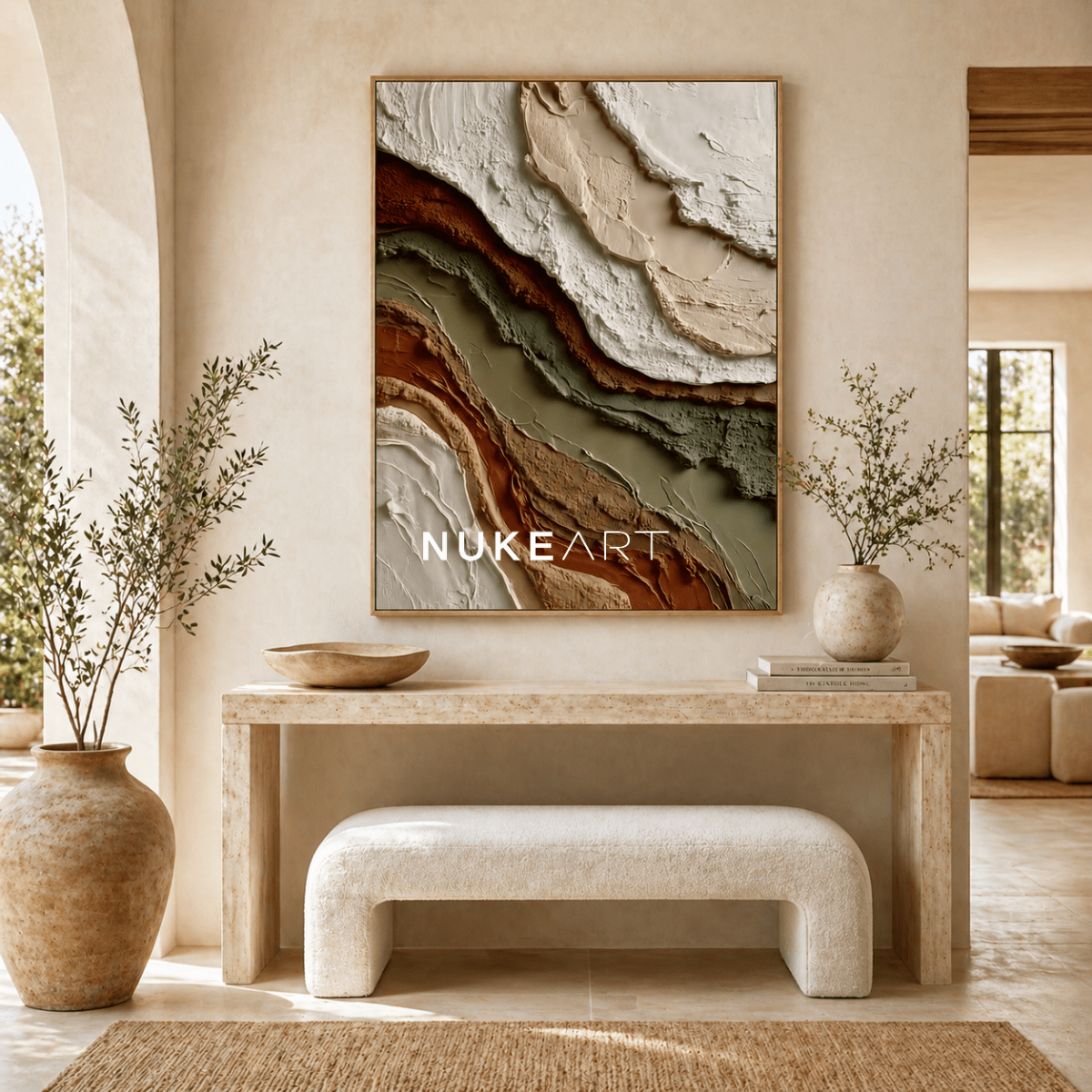 Textured Abstract Canyon Wall Art “Earth Veins” - nukeart