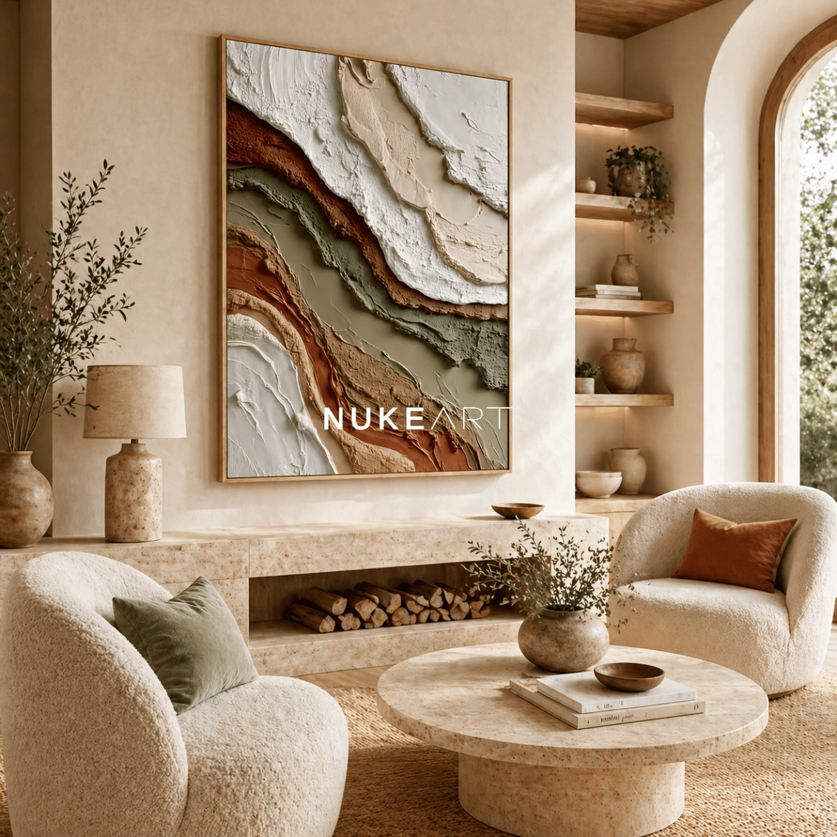 Textured Abstract Canyon Wall Art “Earth Veins” - nukeart